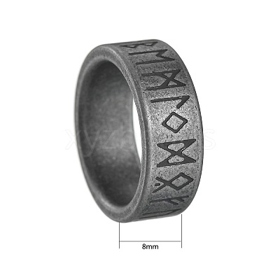 Viking Rune 304 Stainless Steel Finger Rings for Men WGDF4AB-44-1