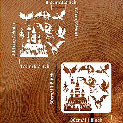 PET Hollow Out Drawing Painting Stencils DIY-WH0391-0581-1
