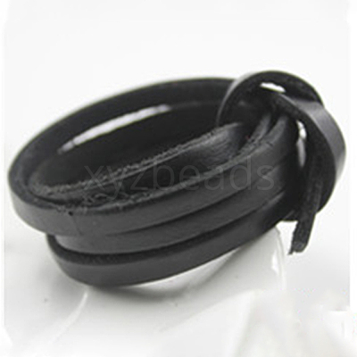 Flat Leather Jewelry Cord WL-WH0008-01B-04-1