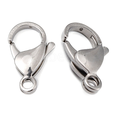 Tarnish Resistant Polished 316 Surgical Stainless Steel Lobster Claw Clasps STAS-R072-18A-1