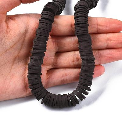 Flat Round Handmade Polymer Clay Beads CLAY-R067-12mm-38-1