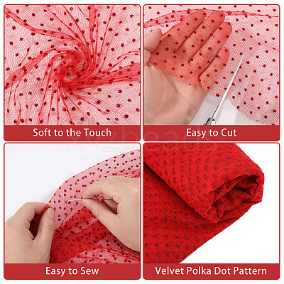 Polyester Polka Dot Fabric DIY-PH0038-36C-1