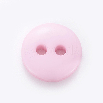 2-Hole Flat Round Resin Sewing Buttons for Costume Design BUTT-E119-14L-16-1