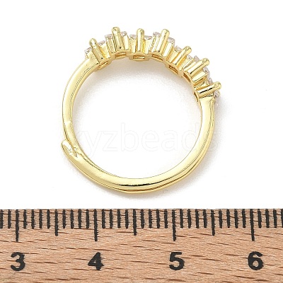 Adjustable Brass Micro Pave Cubic Zirconia Finger Rings RJEW-C163-26B-G-1