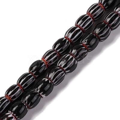 Handmade Lampwork Chevron Beads Strands LAMP-K041-01A-01-1