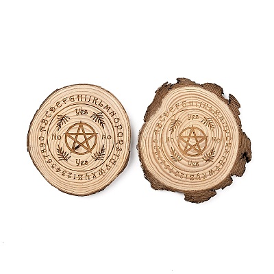 Rustic Wood Slice Pendumlum Boards DJEW-WH0034-60-1
