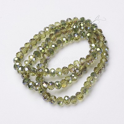 Electroplate Transparent Glass Beads Strands EGLA-A034-T3mm-S17-1