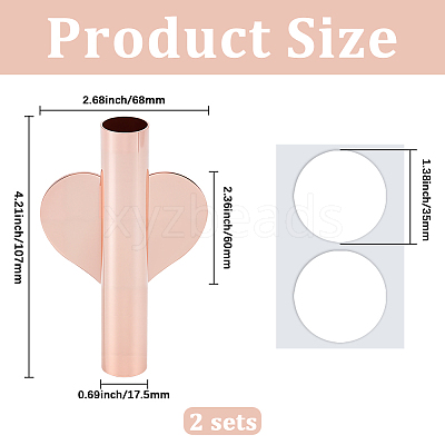 2Pcs Heart Wall Mounted Flower Tube FIND-GF0008-61RG-1