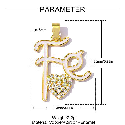 Brass Micro Pave Clear Cubic Zirconia Pendants CU-OY001-58G-1