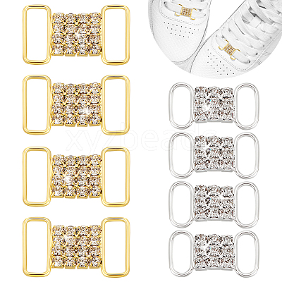 16Pcs 2 Colors Alloy Crystal Rhinestone Connector Charms KK-WR0001-07-1