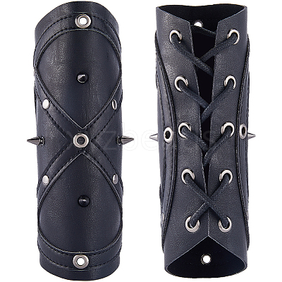 Adjustable PU Leather Cord Bracelet with Wax Cord AJEW-WH0415-24A-1