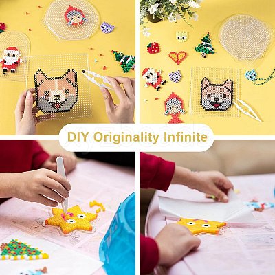 Hexagon & Flat Round & Square ABC Plastic Pegboards DIY-YW0008-46-1