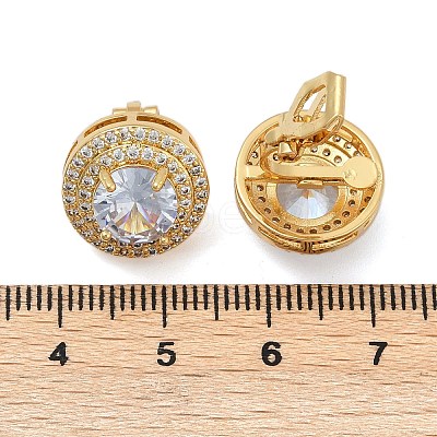 Brass Micro Pave Clear Cubic Zirconia Clip-on Earrings X-EJEW-H154-11B-G-1