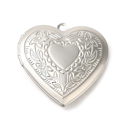 Rack Plating Brass Locket Pendants KK-M263-02B-P-1