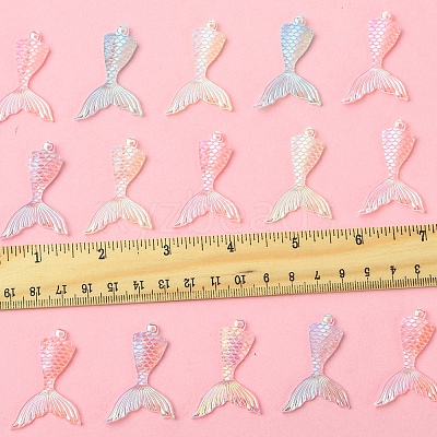 18Pcs Laser Transparent Resin Pendants RESI-FS0001-81-1
