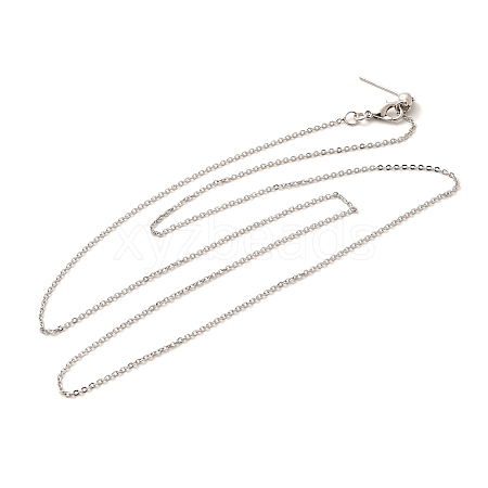1mm Rack Plating Brass Cable Chain Adjustable Slider Necklaces for Women Men MAK-L044-04P-1