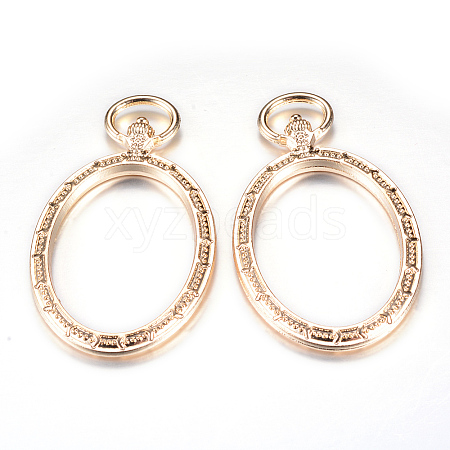 Rack Plating Alloy Open Back Bezel Big Pendants PALLOY-T005-08G-FF-1