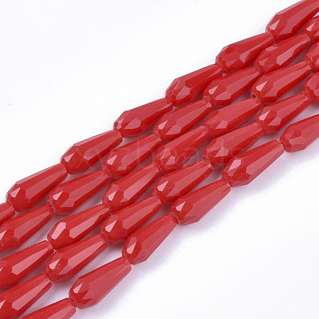 Opaque Solid Color Glass Beads Strands X-GLAA-T009-001A-1