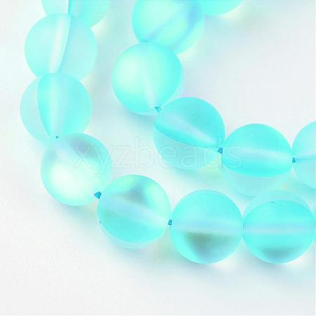 Synthetic Moonstone Beads Strands G-R375-8mm-A04-1