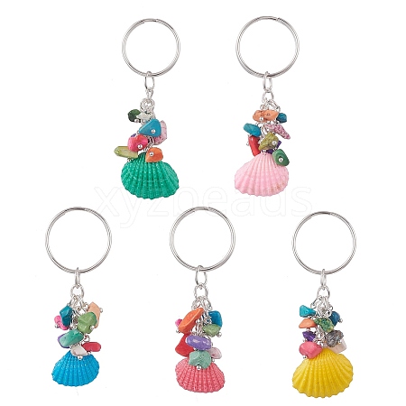 Spray Painted Sea Shell Keychains KEYC-JKC00477-1