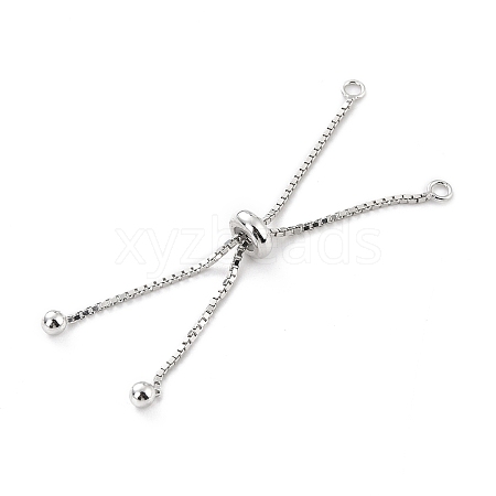 925 Sterling Silver Box Chain with Stop Beads and Loops STER-Z001-110S-1