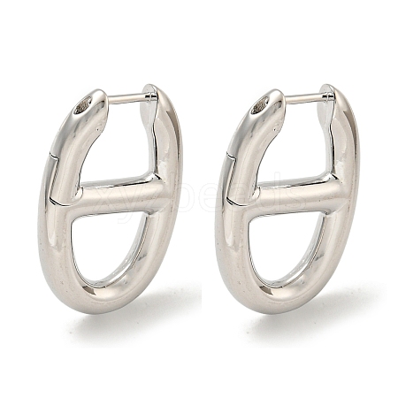 Brass Hoop Earrings EJEW-L211-011G-P-1