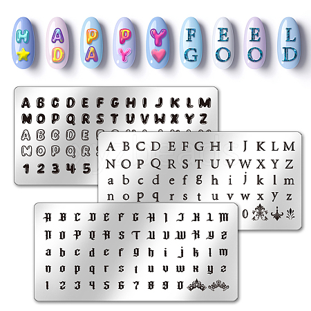Stainless Steel DIY Nail Art Templates MRMJ-WH0092-043-1