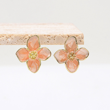 Alloy Enamel Stud Earrings FS-WG082C3-04-1