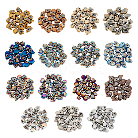 ARRICRAFT 300Pcs 15 Colors Electroplate Non-magnetic Synthetic Hematite Beads G-AR0003-99-1