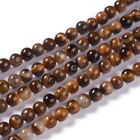 Natural Yellow Tiger Eye Beads Strands G-H238-8mm-1