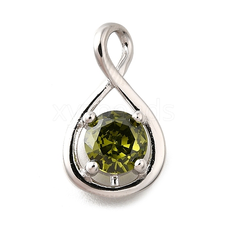 925 Sterling Silver Pave Cubic Zirconia Pendants STER-V001-03P-08-1