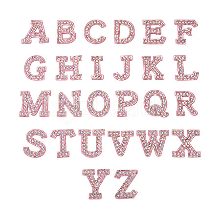 Alphabet Resin Rhinestone Patches DIY-TAC0005-45E-1