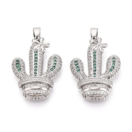 Brass Micro Pave Cubic Zirconia Pendants KK-N257-72P-1