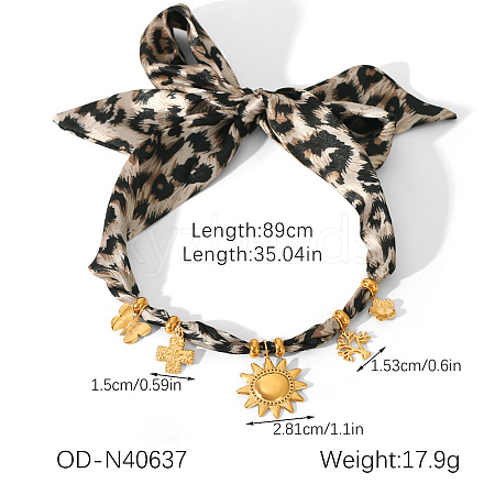 304 Stainless Steel Enamel Multi-Pendant Scarf Necklaces WG041BF-07-1
