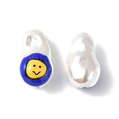 Shell Enamel Beads BSHE-G032-01C-1