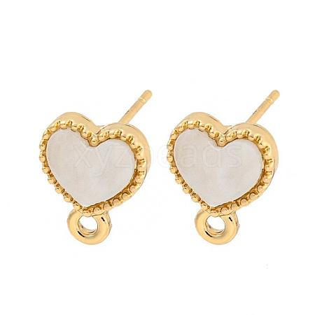 Flat Round/Heart Alloy Stud Earrings Finding FIND-C051-01B-KCG-1