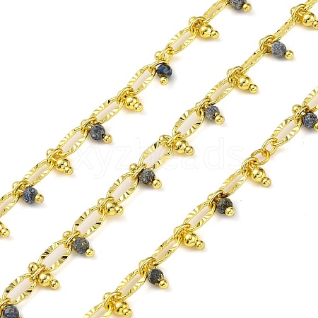 Handmade Faceted Natural Lapis Lazuli Beaded Chains CHC-L050-01G-14-1