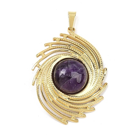 Natural Amethyst Pendants STAS-B109-01G-01-1