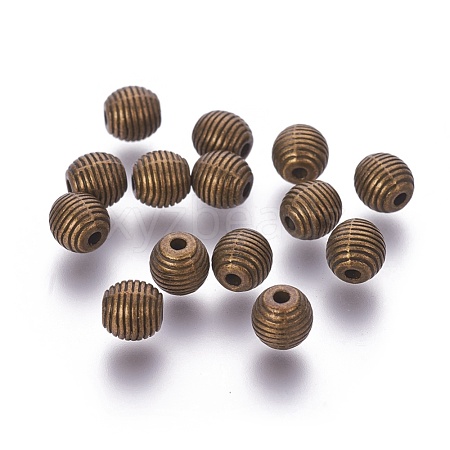 Tibetan Style Alloy Beehive Beads X-PALLOY-6662-AB-NR-1