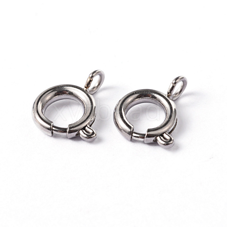 304 Stainless Steel Smooth Surface Spring Ring Clasps STAS-D149-03-1