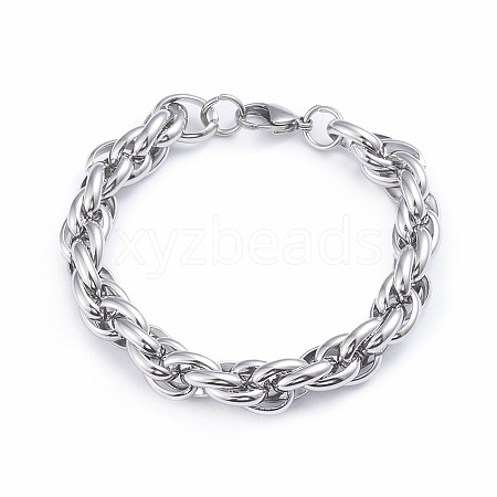 304 Stainless Steel Rope Chain Bracelets X-BJEW-L673-003-P-1