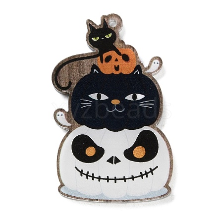 Halloween Theme Double Sided Printed Acrylic Big Pendants OACR-Z023-02E-1