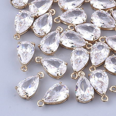 Transparent Glass Charms X-GLAA-T007-11G-1
