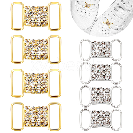 16Pcs 2 Colors Alloy Crystal Rhinestone Connector Charms KK-WR0001-07-1