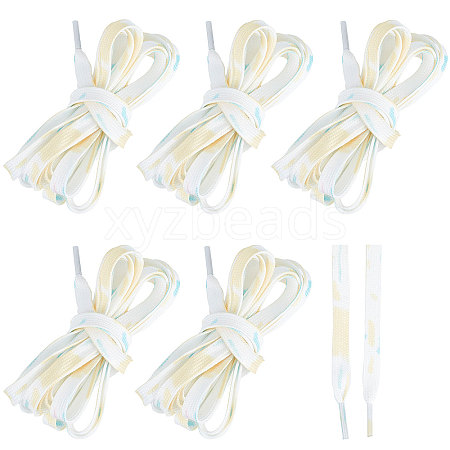 3 Pairs 3 Style Tie-Dye Style Flat Smooth Polyester Shoelaces FIND-GF0004-70A-1