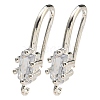 Brass Pave Clear Cubic Zirconia Earring Hooks KK-R149-20S-1