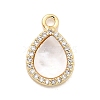Brass Micro Pave Cubic Zirconia Charms X-KK-H089-07A-G-1