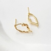 Brass Stud Earrings Findings PW-WG24111-02-1