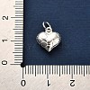 925 Sterling Silver 3D Textured Heart Charms STER-U009-10S-02-4