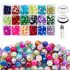 DIY Baking Painted Crackle Glass Beads Stretch Bracelet Making Kits DIY-PH0004-54B-1